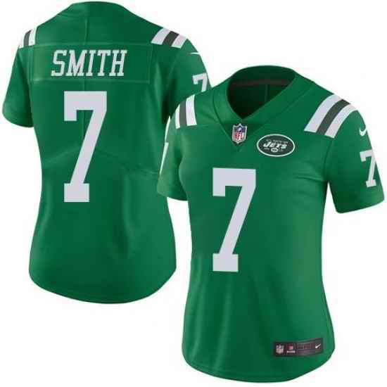 Nike Jets #7 Geno Smith Green Womens Stitched NFL Limited Rush Jersey